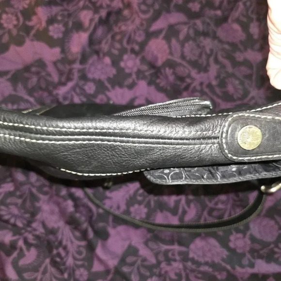 FOSSIL Womens Purse Bag Black Crossbody Travel Key Charm Leather - Picture 16 of 16